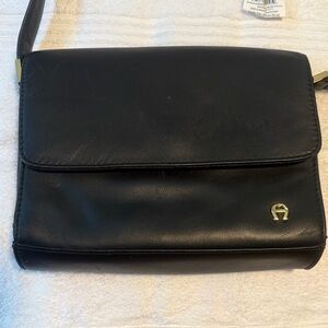 Etienne Aigner Black Leather Shoulder Bag